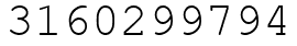 Число 3160299794.
