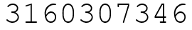 Число 3160307346.