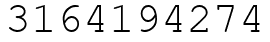 Число 3164194274.