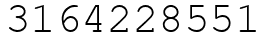 Число 3164228551.