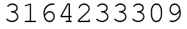 Число 3164233309.