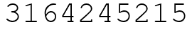 Число 3164245215.