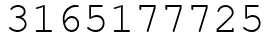 Число 3165177725.