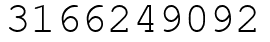 Число 3166249092.