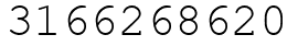 Число 3166268620.