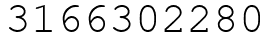 Число 3166302280.
