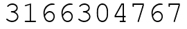 Число 3166304767.