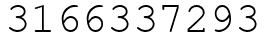 Число 3166337293.