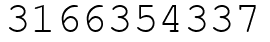 Число 3166354337.