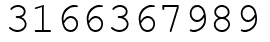 Число 3166367989.