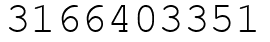 Число 3166403351.