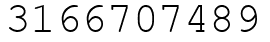 Число 3166707489.