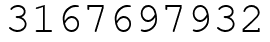 Число 3167697932.