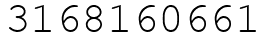 Число 3168160661.