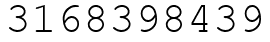 Число 3168398439.