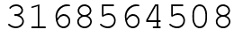 Число 3168564508.