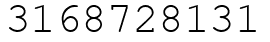 Число 3168728131.