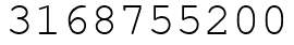 Число 3168755200.