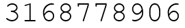 Число 3168778906.