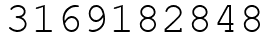 Число 3169182848.