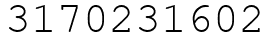 Число 3170231602.