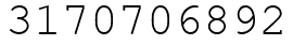 Число 3170706892.