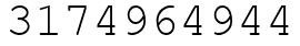 Число 3174964944.