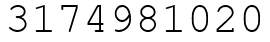 Число 3174981020.