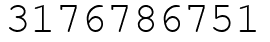 Число 3176786751.
