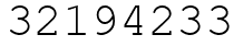 Число 32194233.