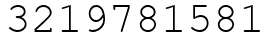 Число 3219781581.