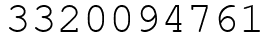 Число 3320094761.
