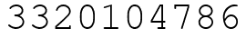 Число 3320104786.
