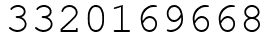 Число 3320169668.