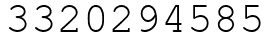 Число 3320294585.