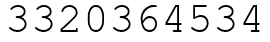 Число 3320364534.