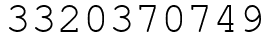 Число 3320370749.