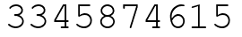 Число 3345874615.