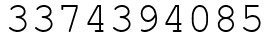 Число 3374394085.
