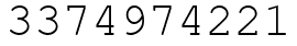 Число 3374974221.