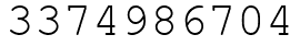 Число 3374986704.