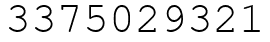 Число 3375029321.