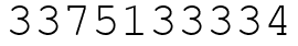 Число 3375133334.