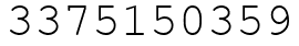 Число 3375150359.