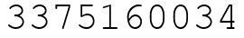 Число 3375160034.
