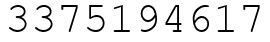 Число 3375194617.
