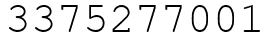 Число 3375277001.