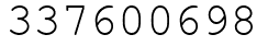Число 337600698.