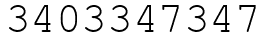 Число 3403347347.
