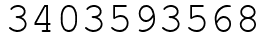 Число 3403593568.
